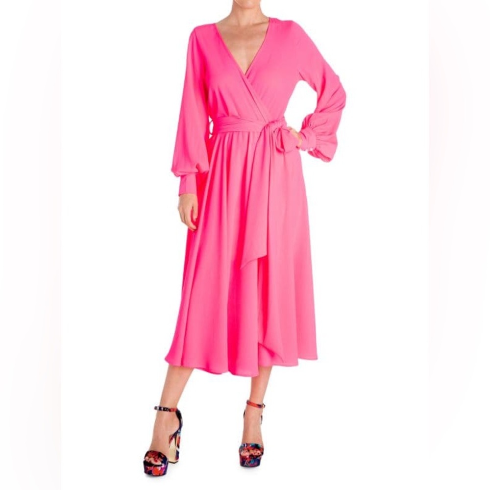 Meghan LA - Lilypad Midi Dress - Neon Pink - NWT - Size S